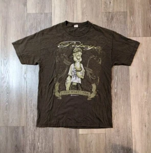 Popeye Cartoon Shirt Größe Large braun Eminem Parodie Y2K Hip Hop Streetwear - Bild 1 von 7