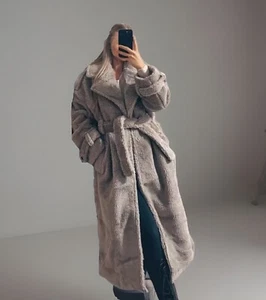Topshop Borg Trench Coat Petite Size M/10 NEW With TAGS - Picture 1 of 4