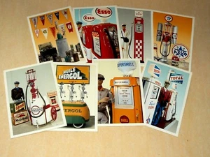 Lot 8 Carte Postale Station Service Garage Pompe Essence Huile Bidon Auto 2 - Picture 1 of 1