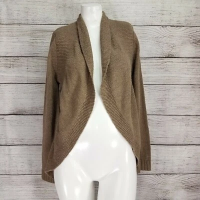 Cárdigan suéter Studio Works Petite PS frente abierto mangas largas marrón nuevo con etiquetas $68 Foto 1 de 4