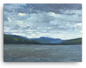 Storm On Seneca Lake Canvas Print of oil painting Finger Lakes Upstate New York - Picture 1 of 4