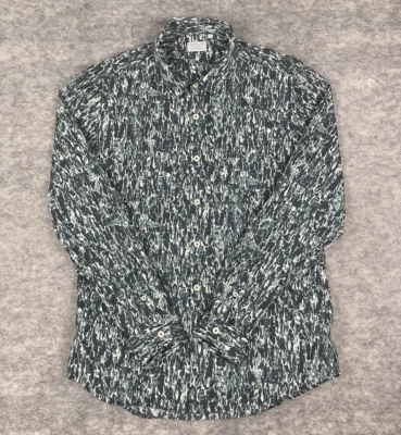 7 Diamonds Shirt Mens M Abstract Camo Gray Green Long Sleeve Soldier - Image 1 of 4