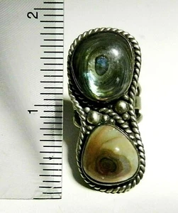 Riesiger 1970er MOP Sterlingsilber 18,6 g UNISEX Ring ~ Navajo signiert DAS ~ Größe 9,5 - Bild 1 von 8