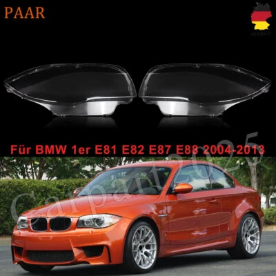 Für BMW 1er E87 E82 E81 E88 04-13 L+R Satz Scheinwerferglas Streuscheibe Gehäuse - Bild 1 von 4