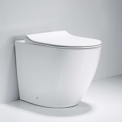SORRENTO BATHROOMS Comfort Height High WC Back to Wall BTW Toilet Pan & Soft Close WC Seat Rimless