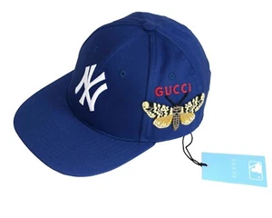 Cappellino da baseball uomo donna Gucci blu cotone originale size 57-61 cm - Foto 1 di 12