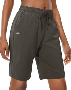 Women's Bermuda 10" Long Shorts with Pockets Cotton Sweat Lounge Shorts for W... - Picture 1 of 7