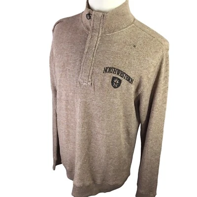 Suéter para hombre University of Northwestern St. Paul MN NUEVO SIN ETIQUETAS talla XL 1/4 cremallera marrón Foto 1 de 4