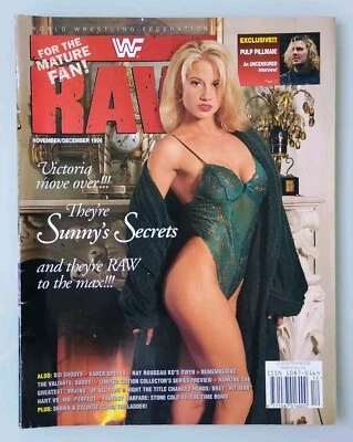 WWF RAW Magazine Nov/Dec 1996 – Sunny Cover + Poster RARE Divas WWE Collectible  - Image 1 of 4