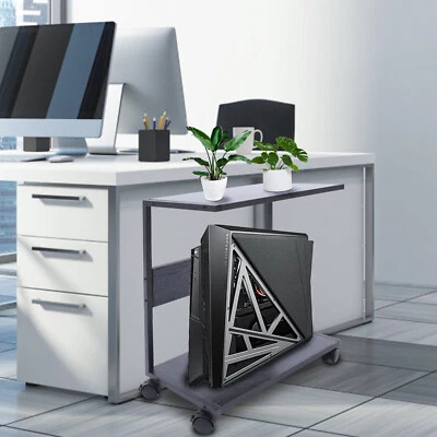 Computer Tower Stand 2-Tier CPU Holder Cart Under Desk Mobile PC Tower Stand NEW - Image 1 of 4