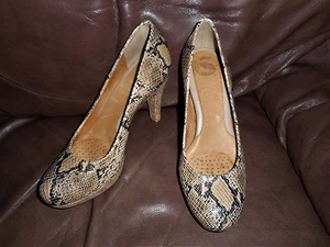 Nurture Brand Reptile Print Leather Comfort Pumps w/Cork Heels Womens 7M - Picture 1 of 7