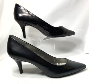 Bandolino Pumps Shoes Womens 10.5 Leather Black High Heels Pointed Toe - Picture 1 of 8