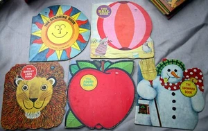 Lot 5 $0.29 pb Little Golden Shape Books SUNSHINE~BALL~APPLE~SNOWMAN~SMILEY LION - Picture 1 of 7