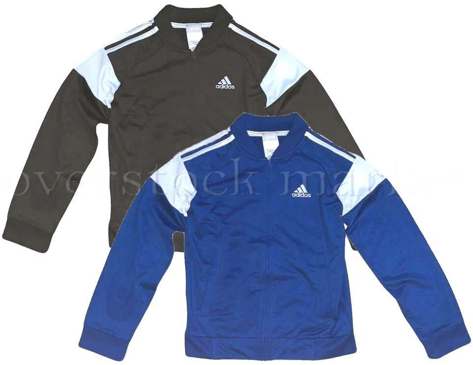 NEW! BOY'S YOUTH ADIDAS TRICOT FULL ZIP TRACK JACKET! VARIETY SIZES & COLORS! - Image 1 of 1