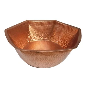 Hexagonal Bare Copper Foot Bath Massage Spa Beauty Salon Therapy Pedicure Bowl - Picture 1 of 4