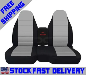 Fundas de asiento de camión algodón negro-plateado centrales para 98-03 Ford Ranger 60/40 hiback - Imagen 1 de 9