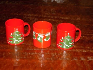 Waechtersbach Christmas Tree 3 Coffee Mugs 2 Christmas Tree and 1 Stockings - Picture 1 of 1