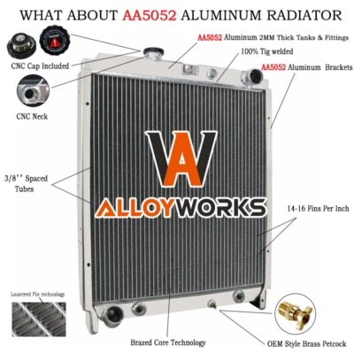 3-Row Aluminum Radiator For Hino 258 238 268 338 16400E0070 16400E0230  2005-201 - Image 1 of 4