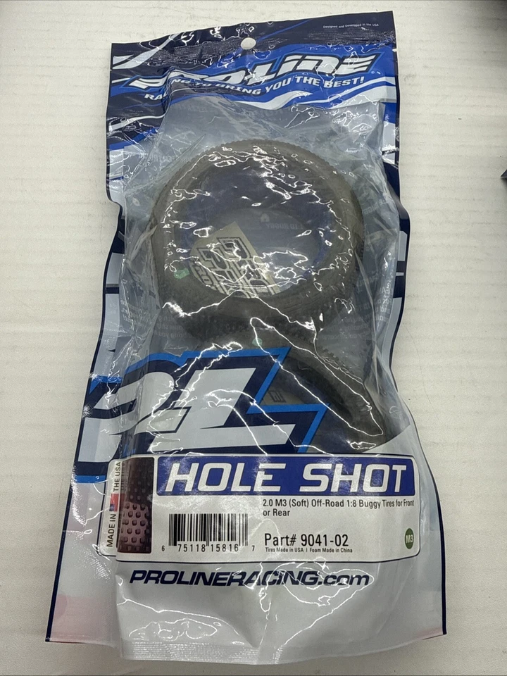 Pro-Line 9041-02 Hole Shot 2.0 M3 Soft Off-Road 1/8 Buggy Tires (2) Green Dot T2 - Image 1 of 1