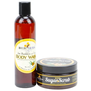 Bee By The Sea Buckthorn and Honey Sugar Scrub and Body Wash Set - Picture 1 of 7