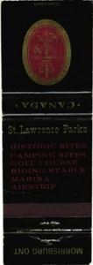 Morrisburg, Ontario Canada St. Lawrence Parks Vintage Matchbook Cover - Picture 1 of 2
