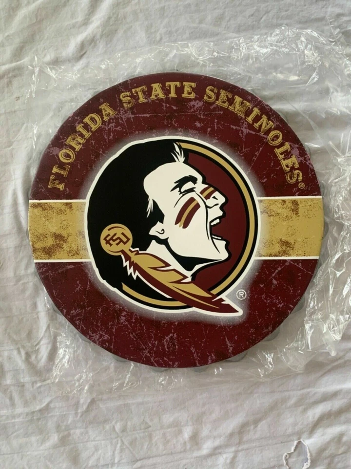 Florida State Seminoles NCAA 13" Wall Bottle Cap Metal Sign Forever Collectibles - Image 1 of 1