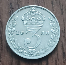 1920,KING GEORGE V SILVER THREEPENCE COIN. CIRCULATED CONDITION.