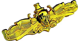 Insignia de cráneo de oficial de guerra de superficie de la Marina de los Estados Unidos USN SWO insignia alfiler dorado naval - Imagen 1 de 3