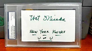 Wat Misaka Signed 3x5 Index Card Auto PSA 1st Asian Player to Play in the NBA - Picture 1 of 2