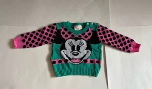 Vintage Confetti Minnie Mouse Sweater Toddler 3T Japan 70s/80s Retro - Picture 1 of 11