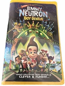 Jimmy Neutron Boy Genius VHS '02 Nickelodeon Yellow Clamshell Case - Imagen 1 de 2
