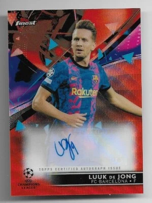2021-22 Topps Finest UEFA Champions League Auto Card : Luuk de Jong #03/25 - Image 1 of 2