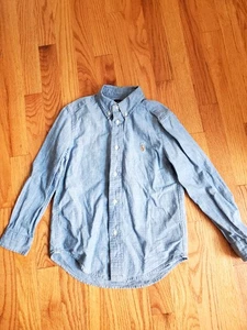 Camisa Oxford POLO Ralph Lauren azul con botones talla 6 para niños - Imagen 1 de 12