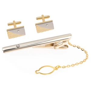 Cufflink Tie Clip Bridegroom Man Clasps for Men Wedding Clips - Picture 1 of 11