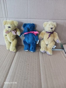 3 x small vintage teddy bears collectible bear 5.5" Tall jointed - Picture 1 of 6