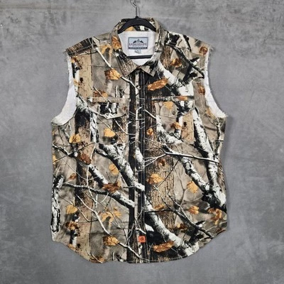Legendary Whitetails mens Xl sleeveless camo cut off pearl snap button Shirt - Image 1 of 4