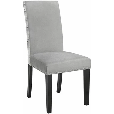 Silla auxiliar de comedor tapizada de terciopelo Uptown Club Sherpa en gris (juego de 2) Foto 1 de 2