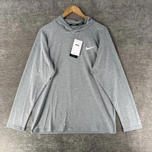 Nike Swim Gray Heather Long Sleeve Hydroguard Hooded T-Shirt Men’s Large $60 NWT - Picture 1 of 6