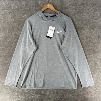 Nike Swim Gray Heather Long Sleeve Hydroguard Hooded T-Shirt Men’s Large $60 NWT - Image 1 of 4