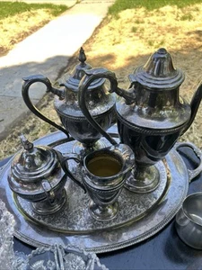 Antique 1930s Castleton Int. Silver Co Sterling Silver Plated  Coffee/Tea Set - Picture 1 of 1