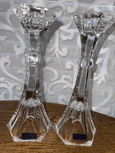 Pair Of Marquis By Waterford Crystal Candlestick Holders - Picture 1 of 12