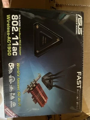 Asus PCE AC68 Dual Band PCI-E Wireless AC1900 Wi-Fi Adapter - Worlds Fastest 5G - Image 1 of 2