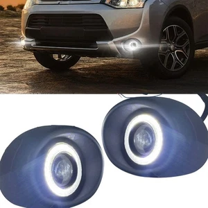 LED DRL Driving Fog Lamp Halo Angel Eye COB For Mitsubishi Outlander 2013-2015 - Bild 1 von 22