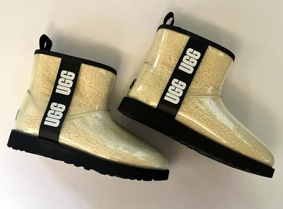 全新 女式 UGG 经典 透明迷你防水 透明靴 1113190 - 10 码 — 第 1/4 张图片