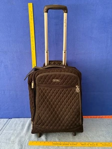Vera Bradley Black Microfiber Rolling Wheeled Carry On Luggage Suitcase - Picture 1 of 20