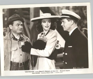 Edward G Robinson, Marguerite Chapman, Regis Toomey "DESTROYER" 1943 Press Photo - Picture 1 of 2