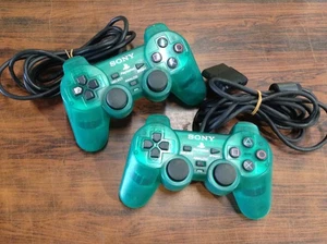 2 Stück Sony Analog Controller Playstation 2 PS2 SCPH-10010 Grün Getestet B26MI - Bild 1 von 8