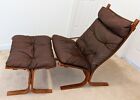 Westnofa Norway Vintage Ingmar Relling Leather Siesta Chair & Ottoman Cappucino
