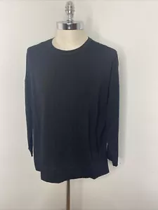 Eileen Fisher Gr. M schwarz langärmeliges Damen-Tunika-Oberteil Shirt Made USA Rundhalsausschnitt - Bild 1 von 6