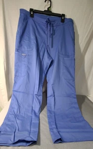 cherokee workwear scrubs women Flare Leg Cargo Pants cecil blue L WW120 - Picture 1 of 5